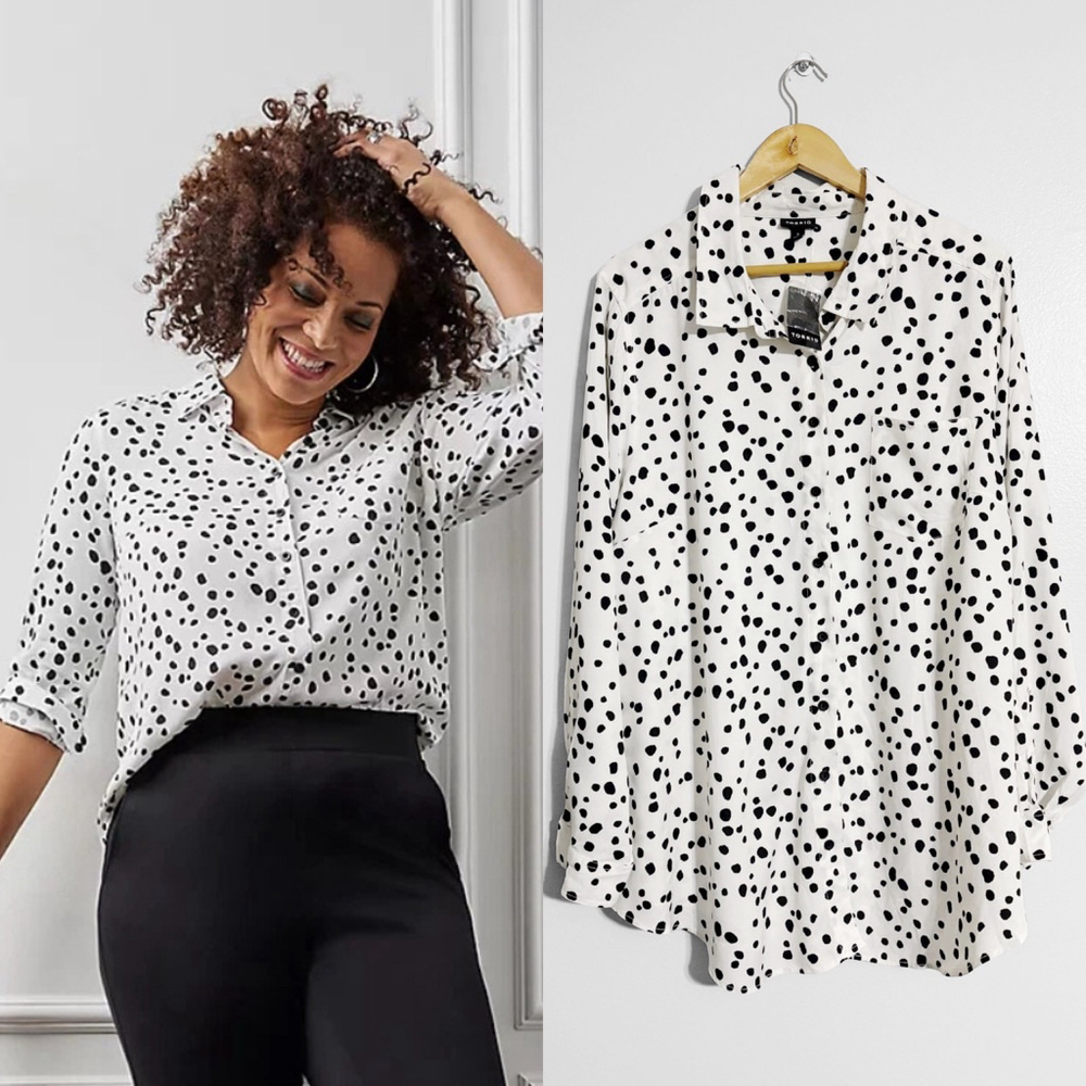 Torrid New! Plus Size Cheetah Dalmatian Print Top